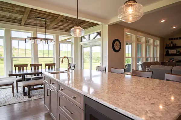 Provia-Endure-Double-Hung-Windows-Open-Concept-Kitchen