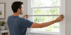 Man measuring a window