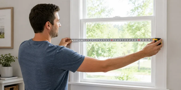 Man measuring a window
