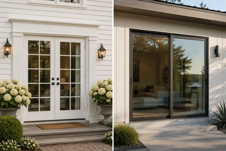 Image of french doors vs sliding glass doors on home exteriors