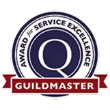 the GuildQuality Guildmaster Award for Service Excellence badge for Davis Window and Door